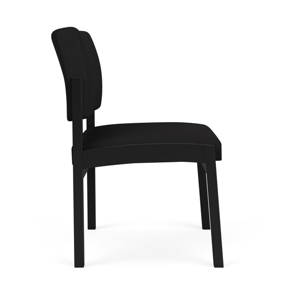 Black/OnyxArmless Guest Chair,22.5W24.5L32H,No Arms,Open House Solid Color FabricSeat